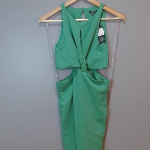Wild Fable Women’s Sleeveless Twist-Front Bodycon Dress – Jade Green, Size Small - Picture 2 of 3